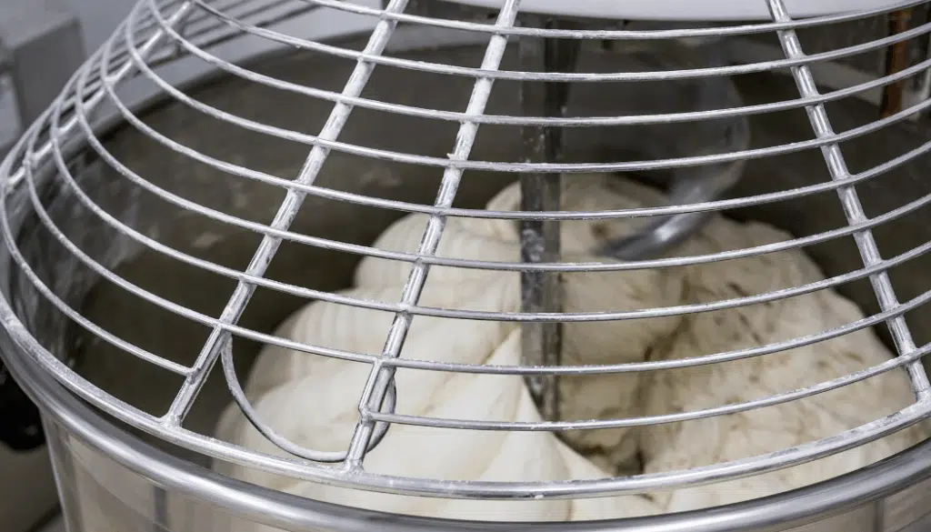 pate à pain qui se fait pétrir par une machine